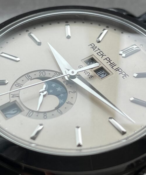 Annual Calendar Moonphase 5396 SS ZF 1:1 Best Edition White/Blue Dial on Black Leather Strap A324 - Image 6