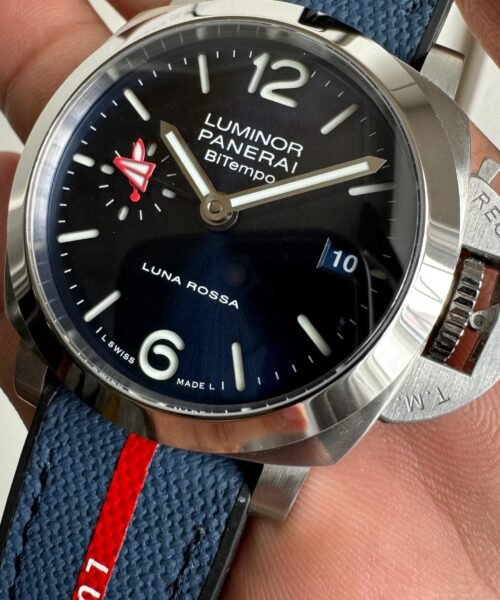 PAM1404 Z GMT SS VSF 1:1 Best Edition Blue Dial on Blue Rubber Strap Asian P900 - Image 8