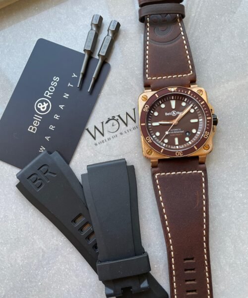 BR03-92 Diver 42mm Bronze BRF Brown Dial on Leather Strap A2824 - Image 5