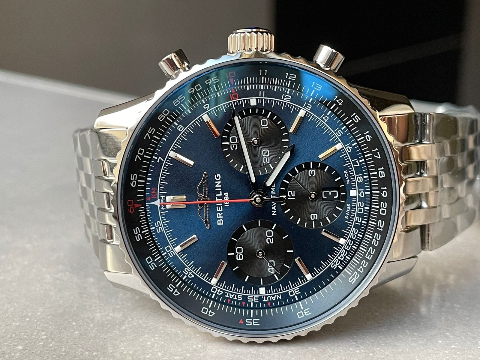 Navitimer 01 1:1 SS Blue Dial on Steel Strap A7750 BLS Factory - Image 6