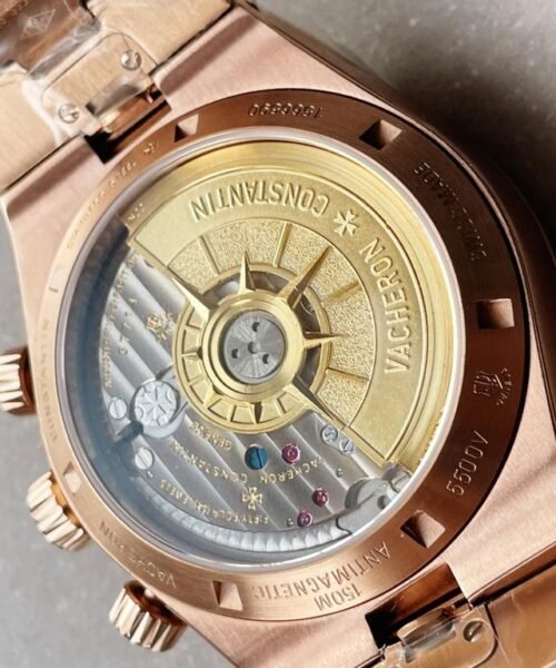 Overseas chronograph Rose gold Strap Rose Gold bezel on White dial - Image 11