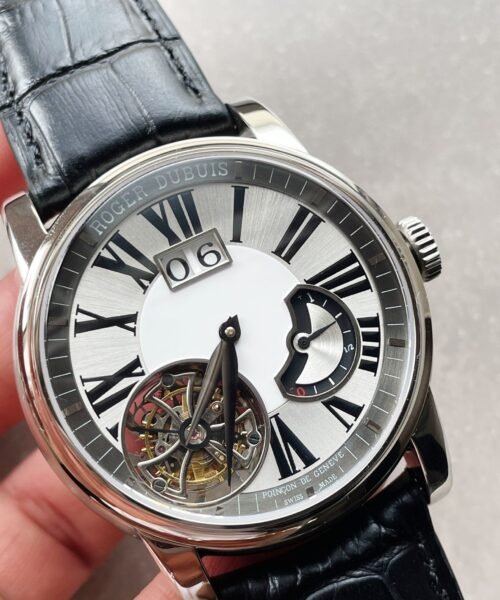 RB HOMMAGE TOURBILLON RDDBHO0558 WHITE DIAL ON BLACK LEATHER STRAP. - Image 8