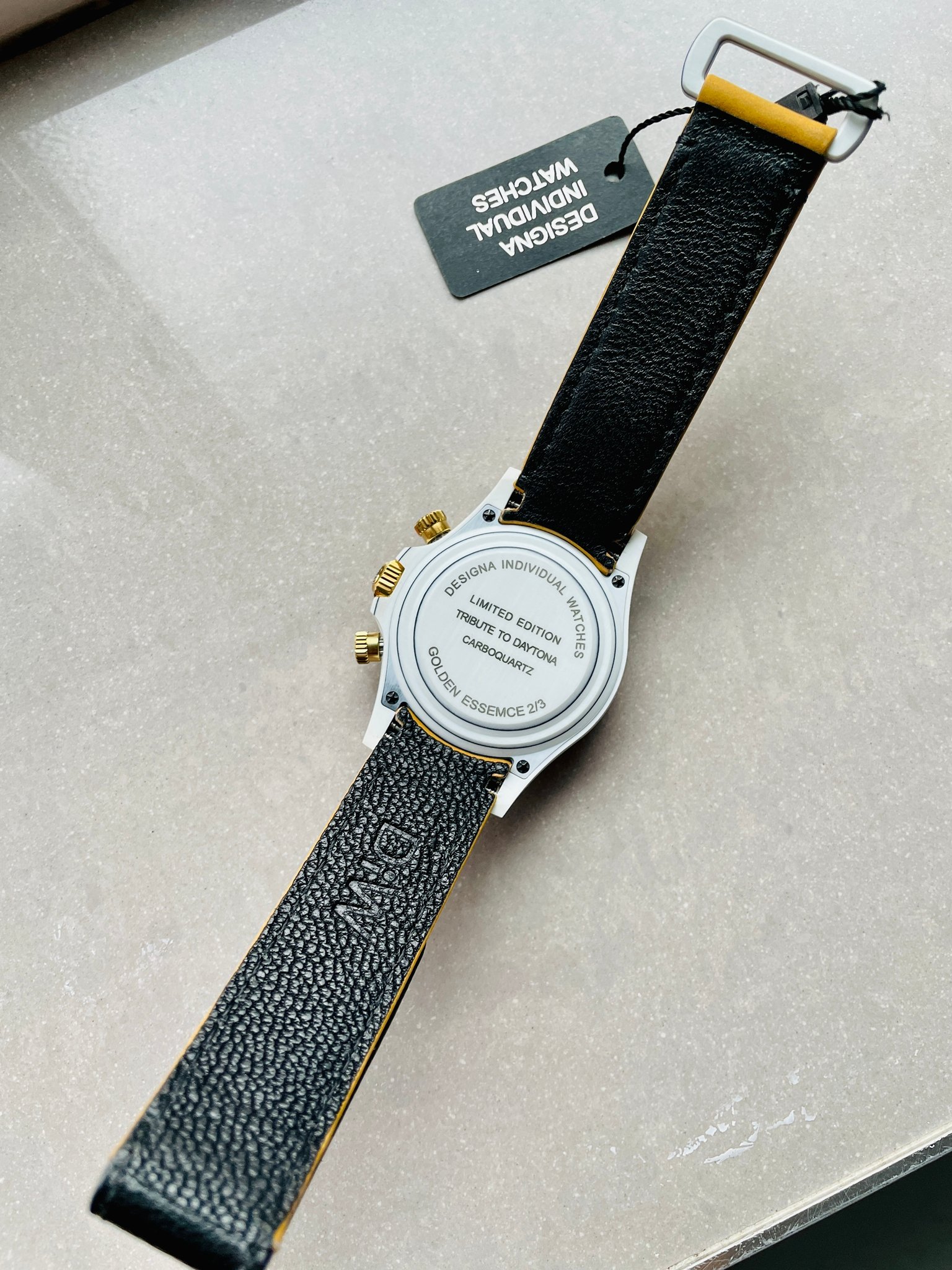 Daytona DIW White Carbon/YG DIWF Best Edition Gold Dial on Black Nylon Strap A7750 - Image 13