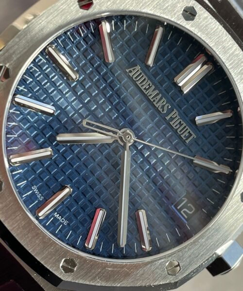Royal Oak 41mm 15510 "50th Anniversary" SS ZF 1:1 Best Edition Blue Textured Dial on SS Bracelet A4302 - Image 4