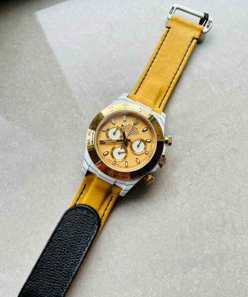 Daytona DIW White Carbon/YG DIWF Best Edition Gold Dial on Black Nylon Strap A7750 - Image 2