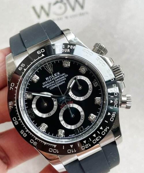 Daytona SS116500LN BTF Best Black Dial Diamond Markers On Rubber Strap A4130 - Image 9
