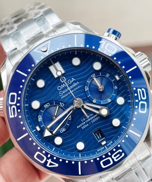 Seamaster 300M Chrono SS OMF 1:1 Best Edition Blue Dial on SS Bracelet A9900 - Image 2