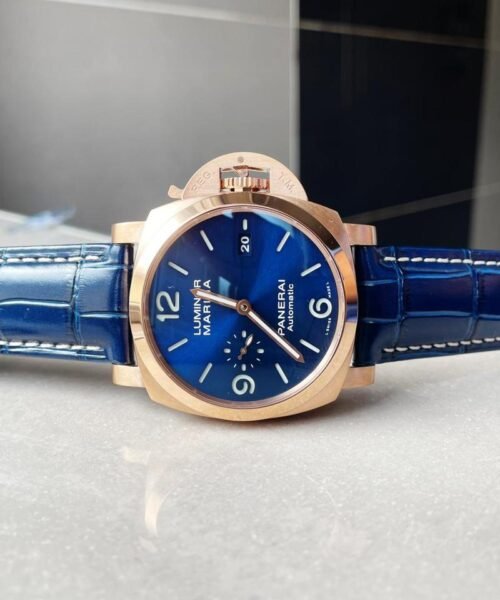 PAM1112 V GMT RG VSF 1:1 Best Edition Blue Dial on Blue Leather Strap P.9010 - Image 10