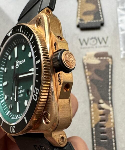 BR 03-92 Diver Ceramic Bezel Bronze B12 1:1 Best Edition Green Dial on Black Rubber Strap MIYOTA 9015 - Image 7