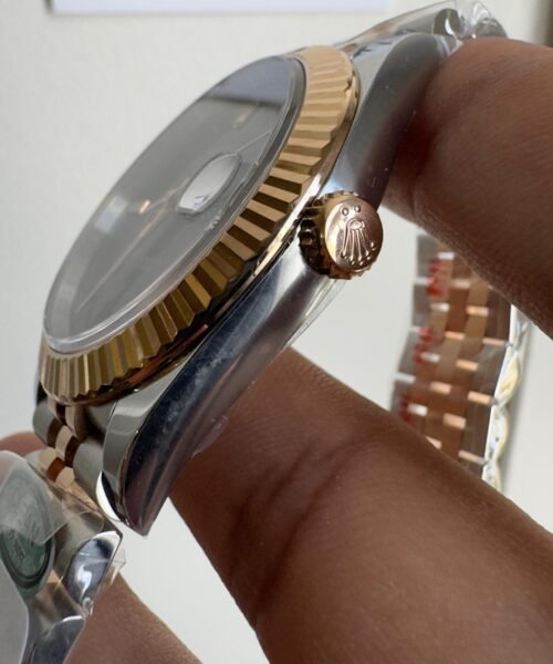 Datejust 41mm 126334 "Wimbledon" 904L RG Fluted Bezel Slate Dial on SS and RG Jubilee Bracelet Clean VR3235 - Image 6