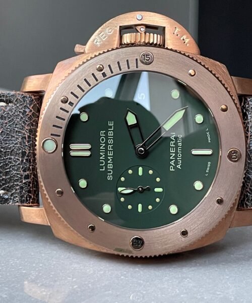 PAM382 N Bronzo VSF 1:1 Best Edition on Green dial on Brown Distressed Calfskin Strap P.9000 - Image 6