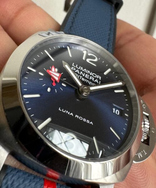 PAM1404 Z GMT SS VSF 1:1 Best Edition Blue Dial on Blue Rubber Strap Asian P900 - Image 9
