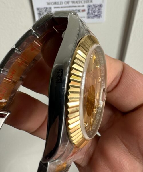 DateJust 41 126331 Fluted Bezel KING Best Edition 904L Steel Yellow Diamonds Dial on oyster Bracelet VR3235 - Image 7
