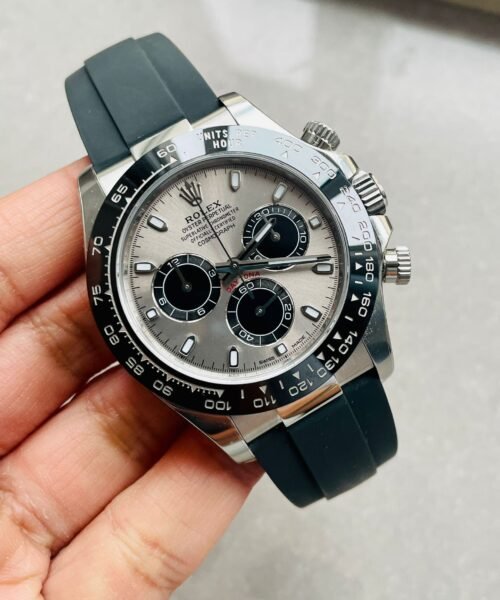 Daytona Grey Silver BTF 1:1 Best Edition 904L Steel Silver/Black Dial on Oysterflex Strap A4130 - Image 3