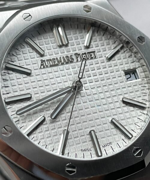 Royal Oak 41mm 15510 "50th Anniversary" SS ZF 1:1 Best Edition White Textured Dial on SS Bracelet A4302 - Image 7