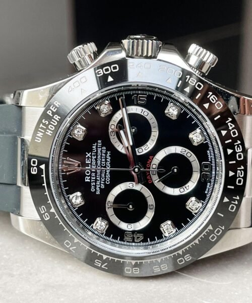 Daytona SS116500LN BTF Best Black Dial Diamond Markers On Rubber Strap A4130 - Image 2