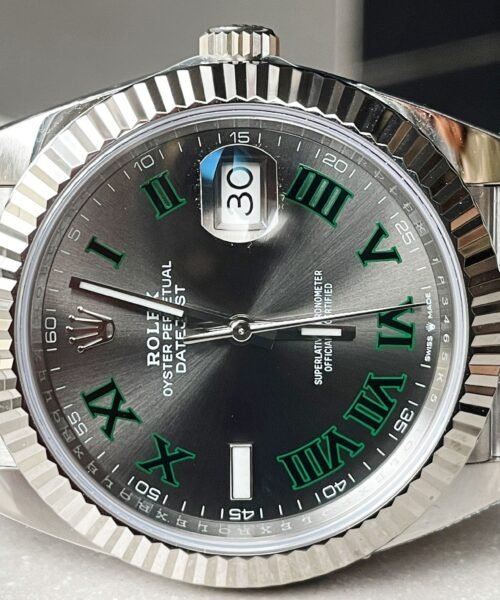 DateJust Men 41mm "wimbledon"SS Grey textured Dial Roman Markers with Jubilee Bracelet - Image 4