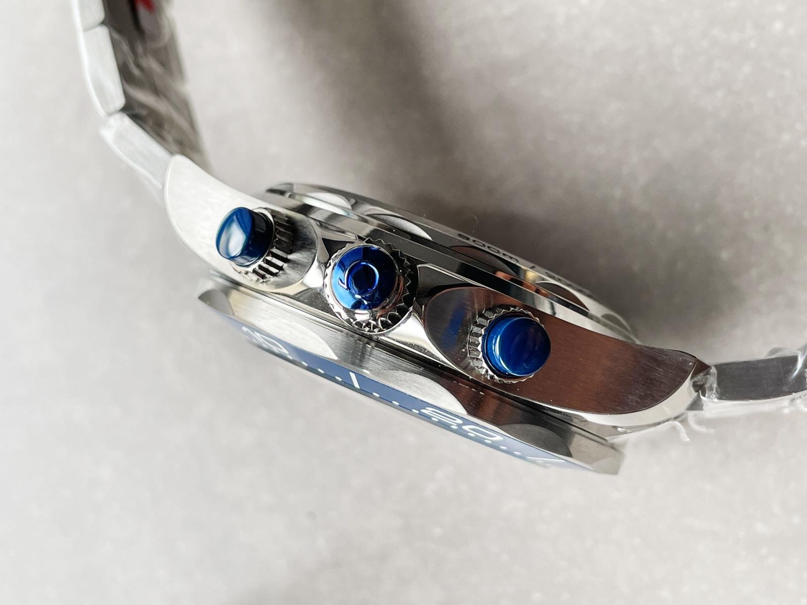 Seamaster 300M Chrono SS OMF 1:1 Best Edition Blue Dial on SS Bracelet A9900 - Image 5