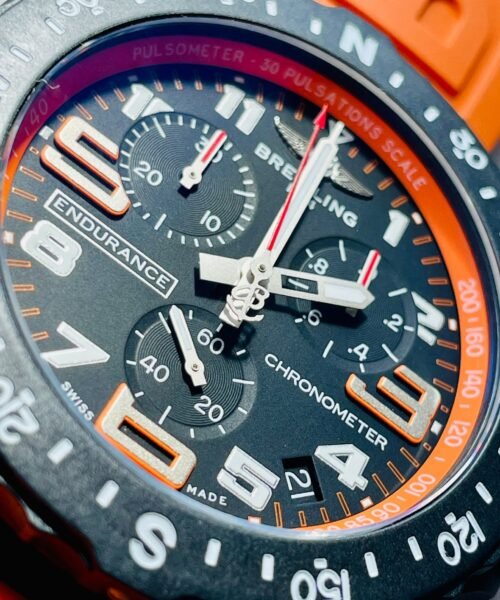 Endurance pro OGF 44mm Black dial orange Rubber Strap quartz movement - Image 4