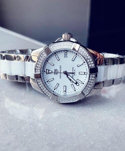 AQUA RACER LADIES SS WHITE FACE SWISS QUARTS 35mm - Image 4