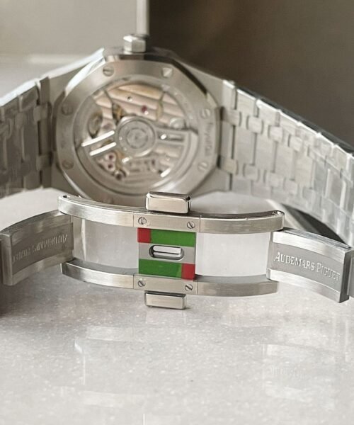 Royal Oak 41mm 15510 "50th Anniversary" SS ZF 1:1 Best Edition Green Textured Dial on SS Bracelet A4302 - Image 11