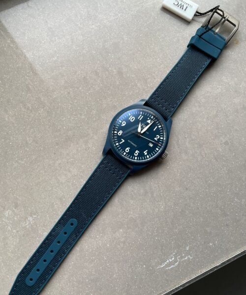 Pilot’s Watch ‘Laureus Sport for Good’ Blue Ceramic M+F Best Edition on Blue Nylon Strap A2892 - Image 5