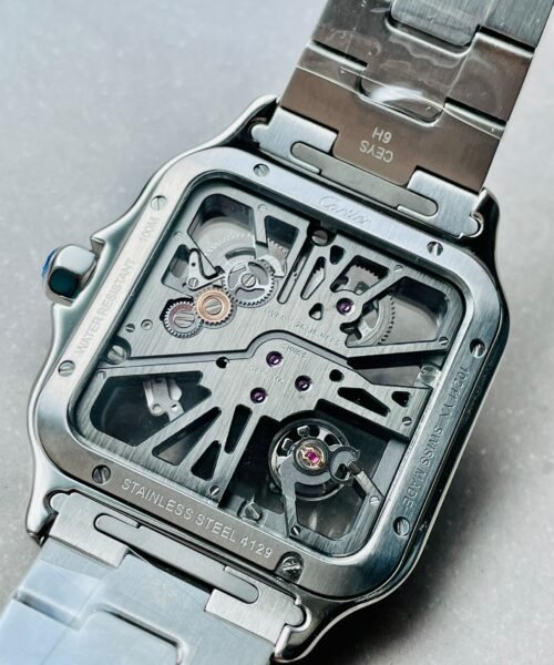 Santos skeleton SS TWF 40mm Best Edition Skeleton Dial on SS Bracelet Ronda Quartz - Image 15