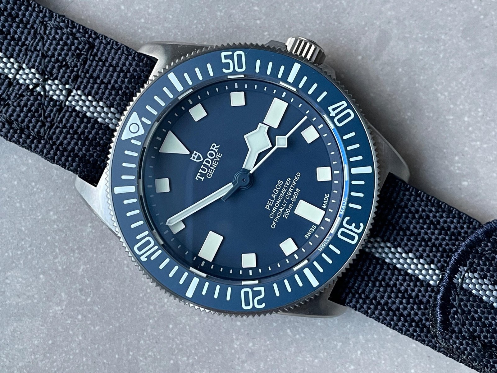 Pelagos M25707B/23-0001 Ti M+F FXD 1:1 V4 Best Edition Blue dial Blue Ceramic Bezel on Nylon Strap Miyato 8N-24 - Image 4