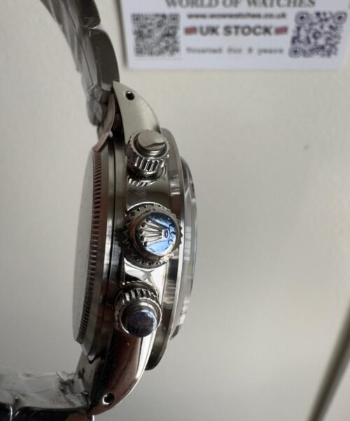Daytona 6263 SS JKF Best Edition Black Dial White Subdials Black Tachymeter Bezel on SS Bracelet Venus 75 - Image 8