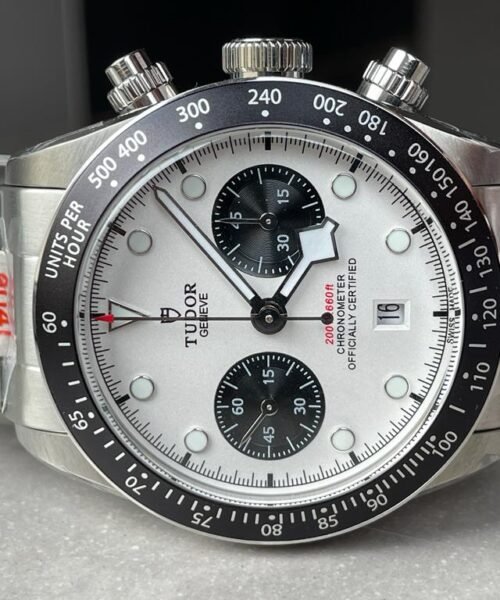 Black Bay Chrono SS TWS 1:1 Panda Best Edition White Dial on SS Bracelet A7750 - Image 9