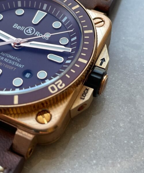 BR03-92 Diver 42mm Bronze BRF Brown Dial on Leather Strap A2824 - Image 8