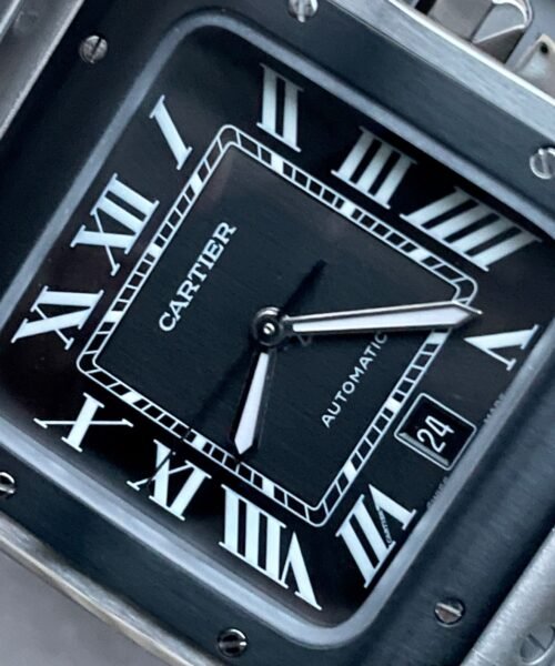 Santos 40mm SS BVF 1:1 Best Edition Gray Dial Black Bezel on SS Bracelet MIYOTA 9015 - Image 5