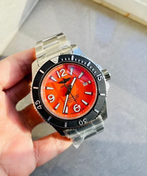 Superocean Automatic 44 BLSF 1:1 Best Edition orange Dial Black Bezel on SS Strap A2824 - Image 5
