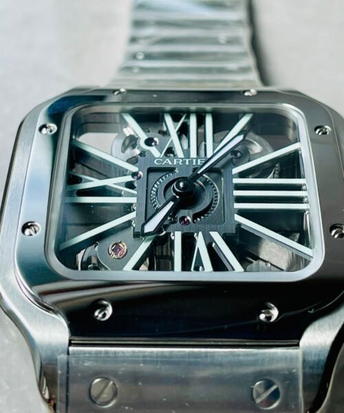 Santos skeleton SS TWF 40mm Best Edition Skeleton Dial on SS Bracelet Ronda Quartz - Image 8