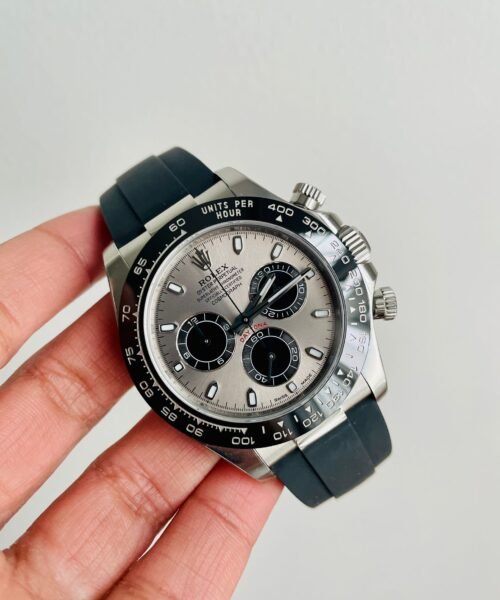 Daytona Grey Silver BTF 1:1 Best Edition 904L Steel Silver/Black Dial on Oysterflex Strap A4130