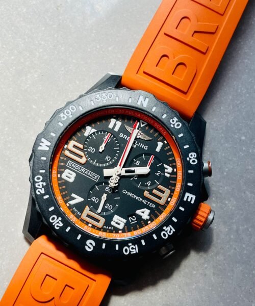 Endurance pro OGF 44mm Black dial orange Rubber Strap quartz movement - Image 3
