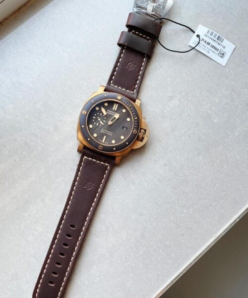 PAM968 V Bronzo VSF Best Edition Brown Ceramic Bezel and Dial on Brown Calfskin Strap P.9010 - Image 9