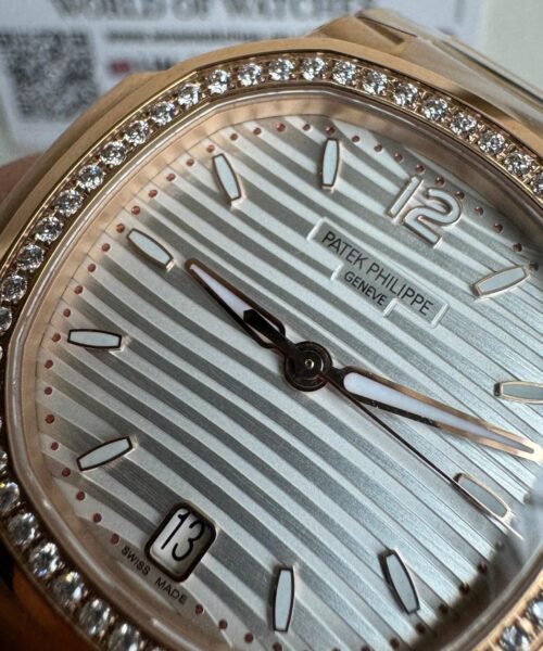 Nautilus 7118 35mm RG Diam Bezel White Dial Sticks on RG Bracelet PPF A324 - Image 3