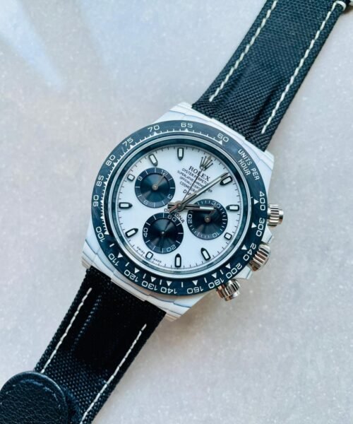 Daytona DIW PANDA White Carbon Case and Bezel Noob Best Edition White/Black Dial on Black Nylon Strap SA4130 V2 - Image 5