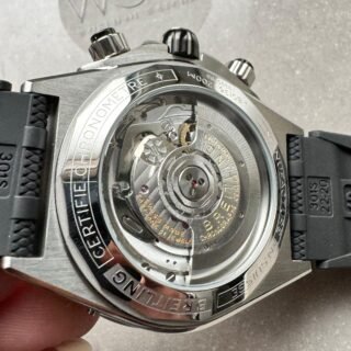Chronomat B01 44mm SS BLSF 1:1 Best Edition Ice Blue Dial on Black Rubber Strap A7750 to Cal.01 - Image 11