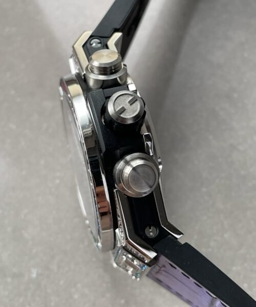 Big Bang Unico Titanium Rainbow SS/Diam Diam Bezel Black Skeletonal Dial on Rubber Strap ZF A1280 - Image 13