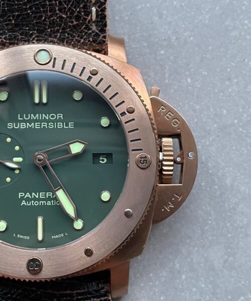 PAM382 N Bronzo VSF 1:1 Best Edition on Green dial on Brown Distressed Calfskin Strap P.9000 - Image 4