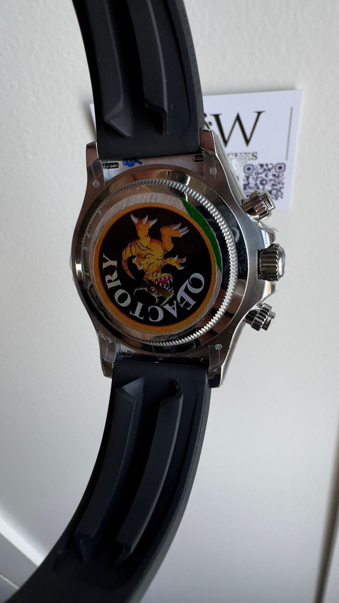 Daytona 116519 904L SS Grey Dial on Rubber Strap QF Asia 4130 - Image 9