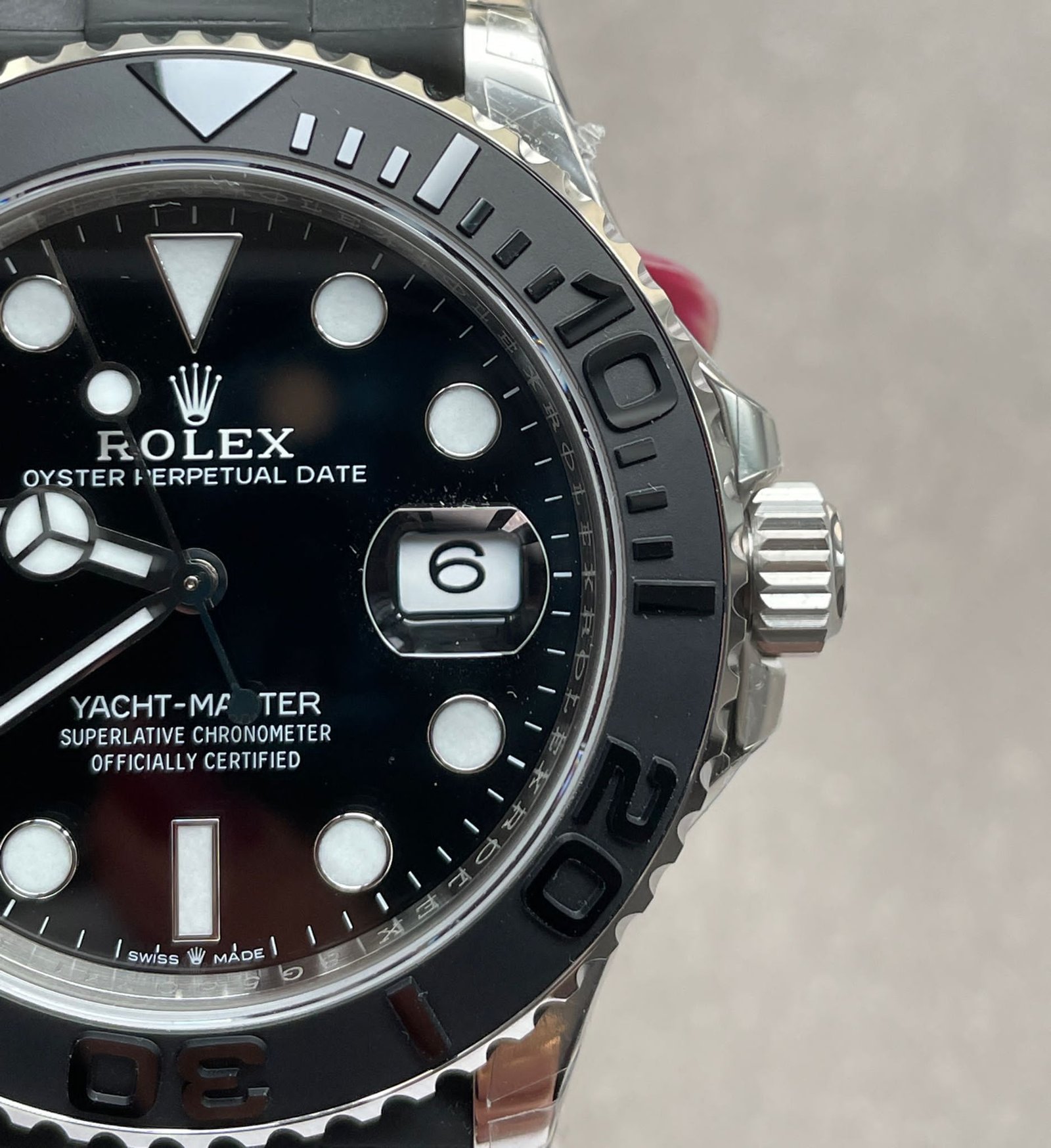Yacht-Master 42mm 226659 VSF 1:1 Best Edition 3D Black Dial SS case Black Ceramic Bezel on Black Rubber Strap VS3235 - Image 5