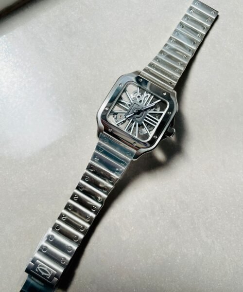 Santos skeleton SS TWF 40mm Best Edition Skeleton Dial on SS Bracelet Ronda Quartz - Image 5