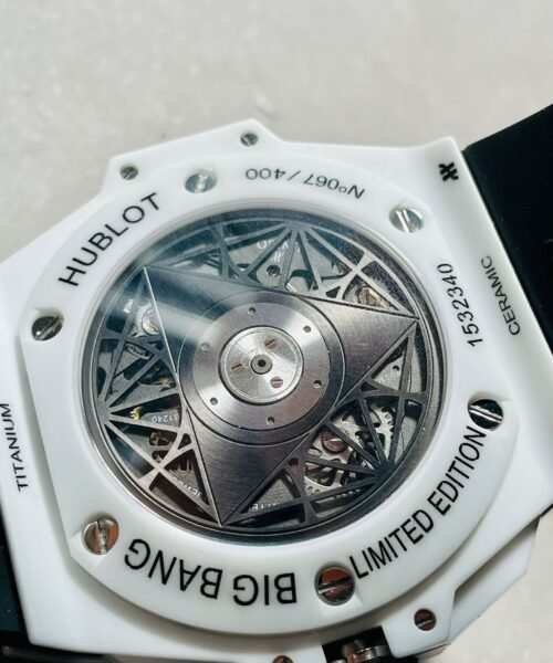 Big Bang Sang Bleu II White Ceramic BBF Best Edition on White Rubber Strap A1240 - Image 10