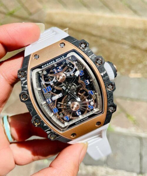 RM21-01 RG Tourbillon RMF Best Edition Skeleton Dial on White Rubber Strap - Image 7