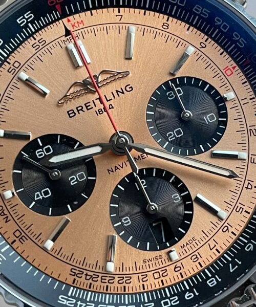 Navitimer 01 1:1 SS Salmon Dial on Steel Strap A7750 BLS Factory - Image 7