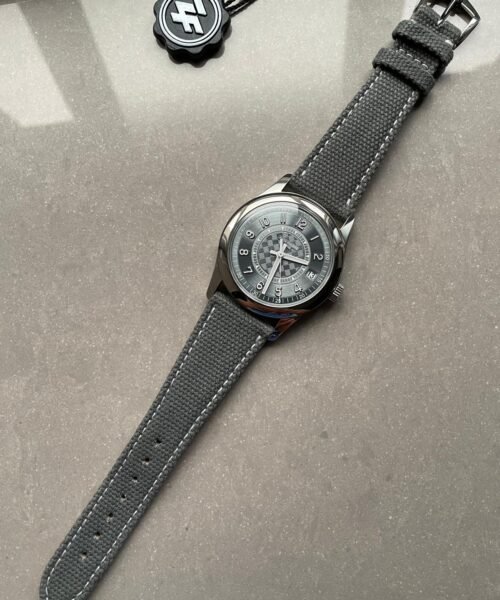 Calatrava 6007A-001 SS ZF 1:1 Best Edition Grey Dial on Grey Leather Strap A324CS - Image 3
