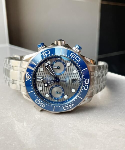 Seamaster 300M Chrono SS OMF 1:1 Best Edition Grey Dial on SS Bracelet A9900 - Image 7